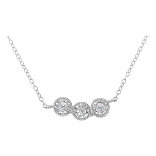 Sterling Silver Round Diamond Pendant Necklace (1/4 cttw, H-I Color, I2-I3 Clarity) For Sale