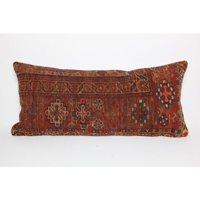 Antique Oriental Handmade Tribal Rug Pillow Cover -16'' X 34'' For Sale - Image 9 of 10