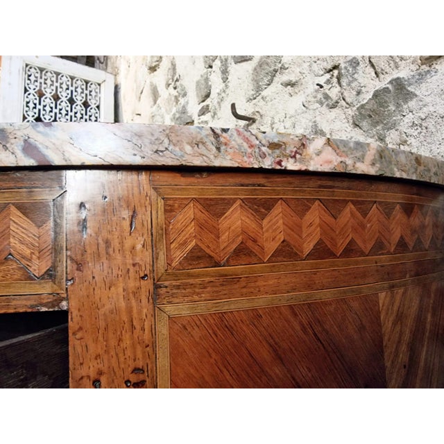 French Louis XVI Demi-Lune Commode with Marble Top, Late 18th Century For Sale - Image 6 of 18