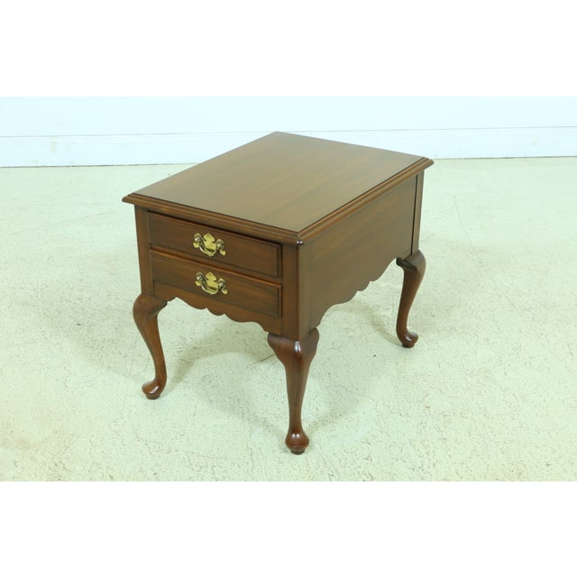 Henkel Harris Cherry 2 Drawer Queen Anne End Table Chairish