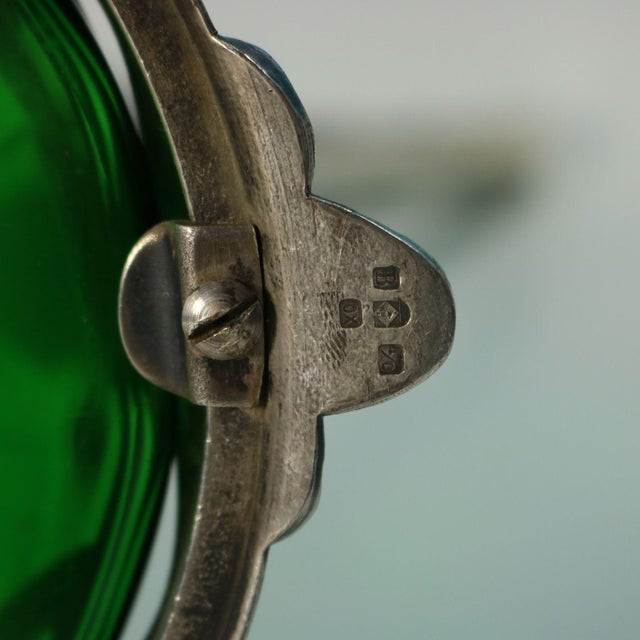 1910s Art Nouveau WMF Claret Jug and Stopper With Green Glass Liner For Sale - Image 11 of 13