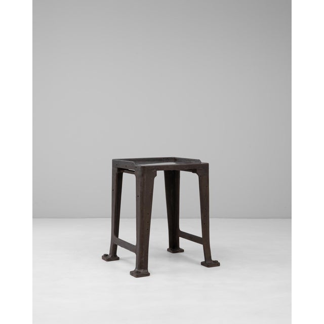 Mid 20th Century French Cast Iron Industrial Work Table With Brass Top For Sale - Image 18 of 18