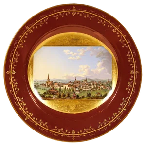 Viennese Imperial Porcelain Picture Plate, Austria, 1813