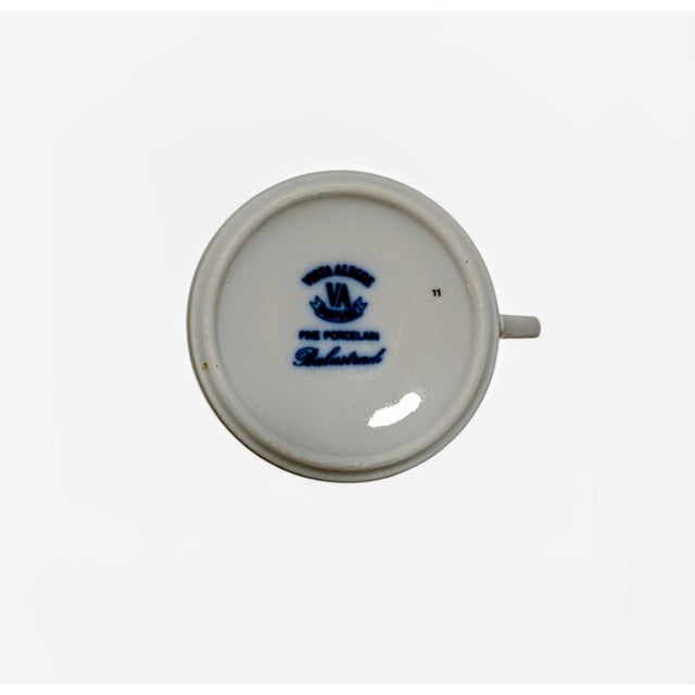 1980s Vista Alegre Balustrade Blue Cup and Saucer For Sale In Boston - Image 6 of 12