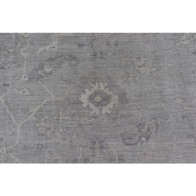 Early 21st Century Turkish Oushak Hand Knotted With Floral Motifs by Keivan Woven Arts For Sale - Image 5 of 12