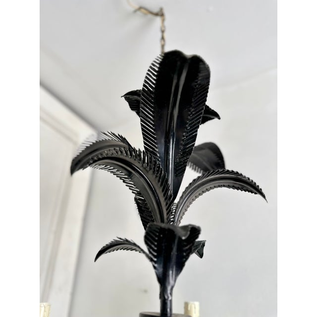 Vintage French Black Tole Chandelier, 1960s For Sale - Image 9 of 18