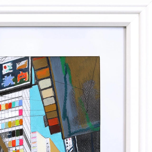 Italian Fast Glimpse Hong Kong - Colorful City Still Life Mixed Media Original Artwork by Fabio Coruzzi For Sale - Image 3 of 9