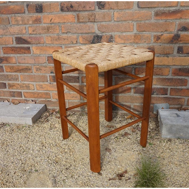 Mid-Century Wood and Rope Stool, 1960s For Sale - Image 10 of 14