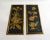 Metal Decorative Wall Plates with Floral Motif in Black & Gold Metal from Elpec England, 1960s, Set of 2 For Sale - Image 7 of 11