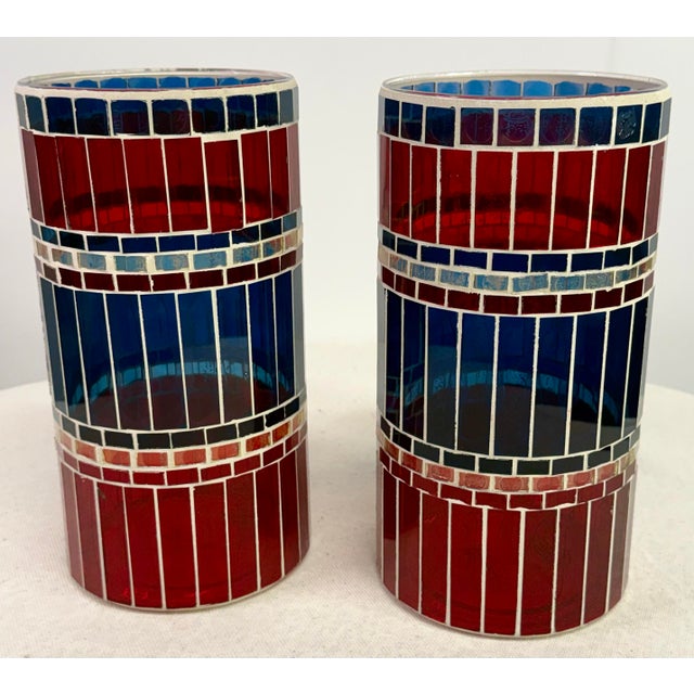 Longaberger Americana Stained Glass Candle Holders - A Pair For Sale - Image 12 of 12