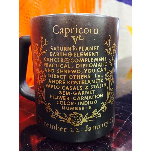 Vintage Black & Gold Zodiac Coffee Cup Mug Chairish