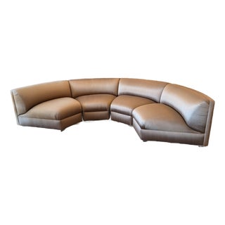 Richard Andronaco Golden Bronze Silk Serpentine Sectional For Sale