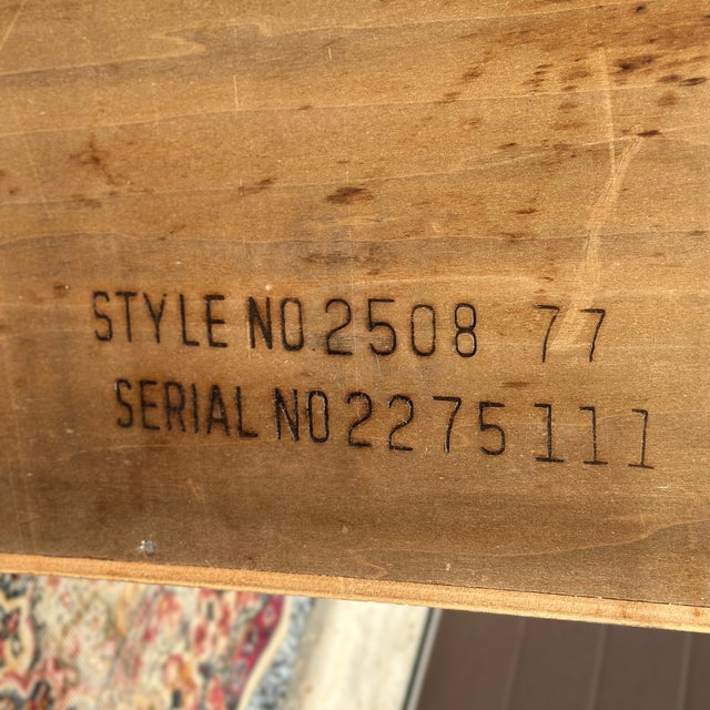 Mid-Century Lane Lp Vinyl Record Storage Bench With Black Upholstered Seat on Casters For Sale - Image 10 of 11