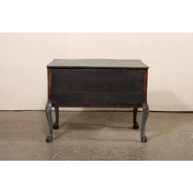 18th Century 18th C. Portuguese Raised Chest, Dark Teal For Sale - Image 5 of 11