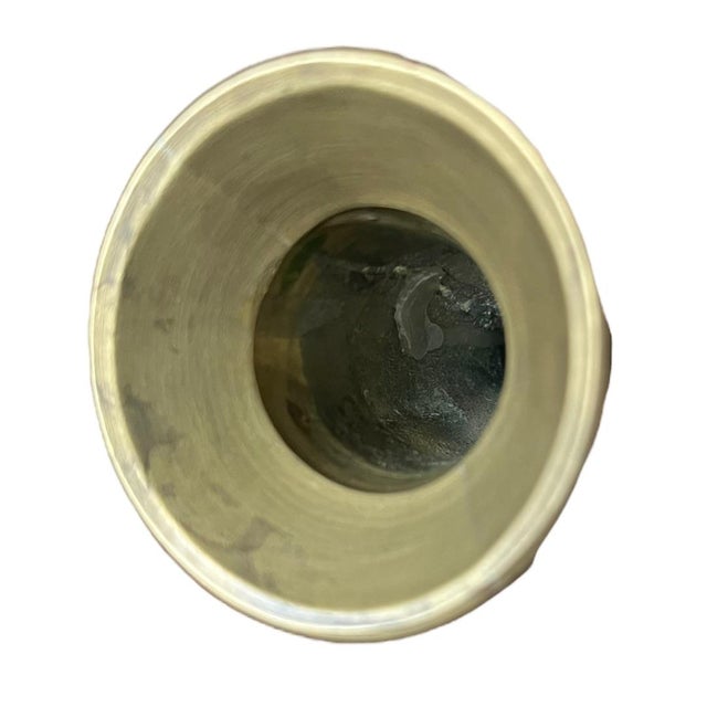 Vintage Set of 2 Brass Candlestick Holders Gold Etched Traditional Rustic Bohemian Victorian For Sale In Miami - Image 6 of 8