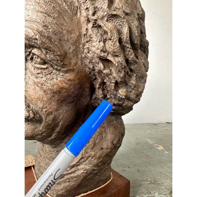 Vintage Bust of Dr. Albert Einstein by Austin Productions Sculptures 1962 For Sale - Image 11 of 12