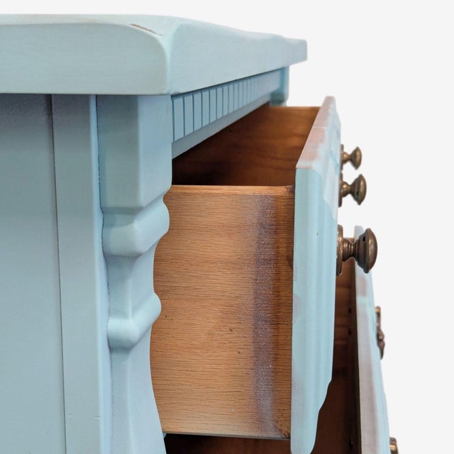 Sumter Blue Classic 6-Drawer Dresser With Brass Handles For Sale - Image 9 of 9