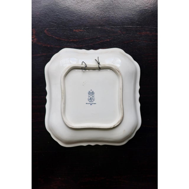 Gien Vintage Square Earthenware Bowl with Paisley Pattern from Gien, 1960s For Sale - Image 4 of 8