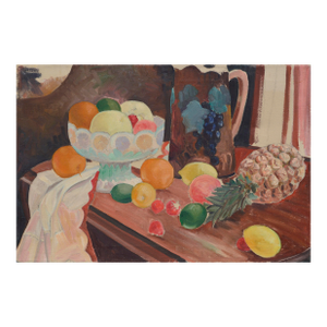Still Life With Fruit, Pineapple, and Pitcher - Interior Scene by Joseph Yeager, 1940