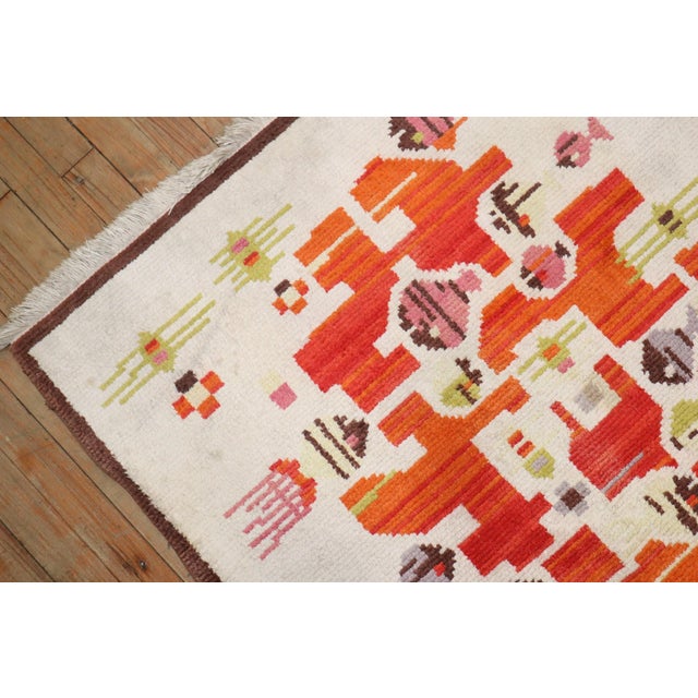 Mid 20th Century Abstract Vintage Tibetan Rug rug no.j3653 For Sale - Image 5 of 9