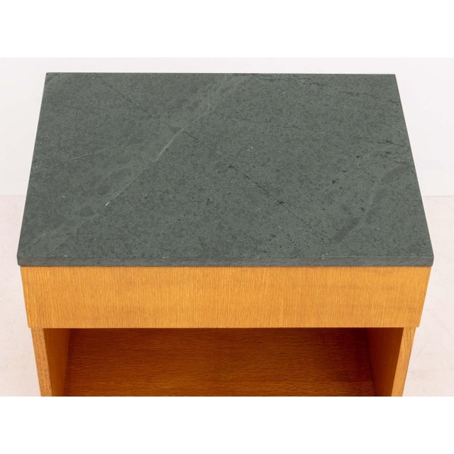Wood Modern Gray Stone Oak Bedside Tables, Pair For Sale - Image 7 of 8