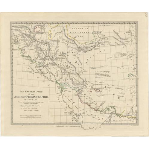 Ancient Persian Empire Map, 1831 For Sale