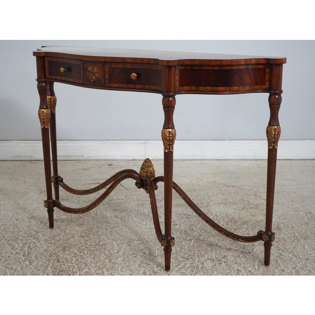 Age: Approx: 20 Years Old Details: High Quality Construction Nice Inlay Work Throughout Georgian Style Gold Painted...