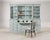A monumental 19th century English Georgian painted breakfront bookcase featuring a concealed drop-front secretary desk and...