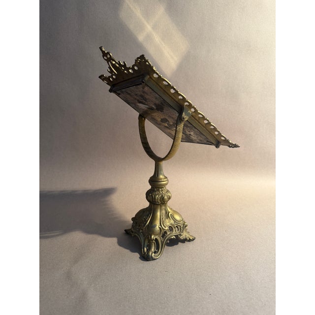 Victorian Era Cast Iron Gilted Table Top Mirror For Sale In New York - Image 6 of 8