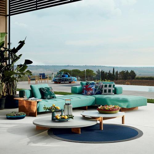 Not Yet Made - Made To Order Sail Out Outdoor Ottoman in Teak and Fabric by Rodolfo Dordoni for Cassina For Sale - Image 5 of 6