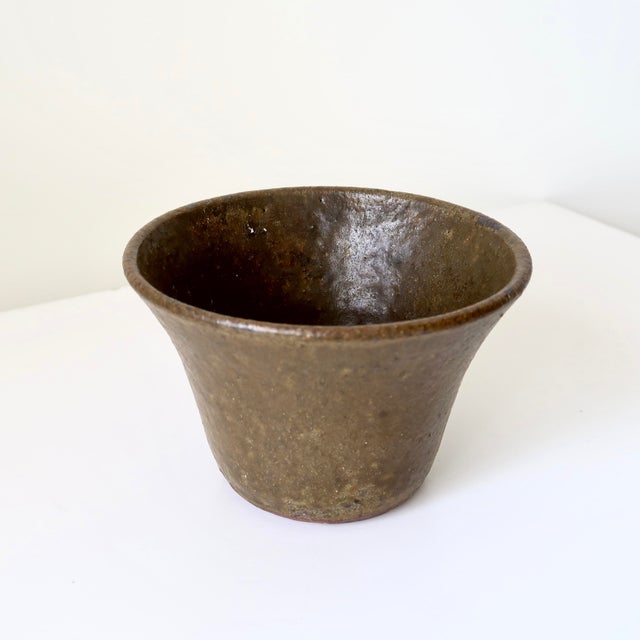 Vintage Signed Rustic Studio Pottery Vessel for Use as a Planter, Cachepot, Catchall or Sculptural Accent For Sale - Image 9 of 17