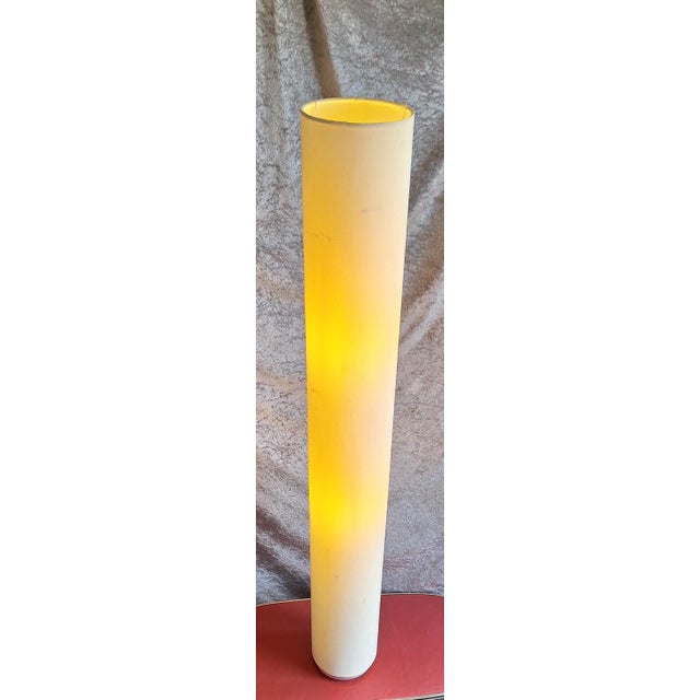 2000 - 2009 Vintage Floor Lamp with Cylindrical White Fabric Shade, 1930s For Sale - Image 5 of 7