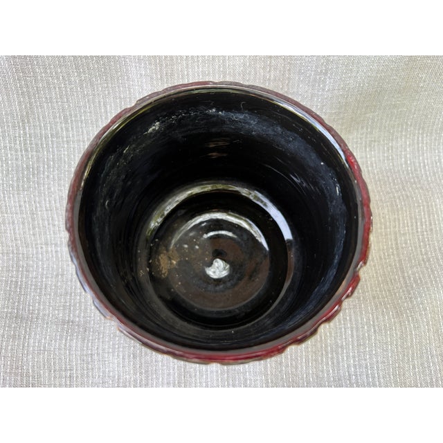 Ceramic Vintage Red Black Planter Italy For Sale - Image 7 of 13
