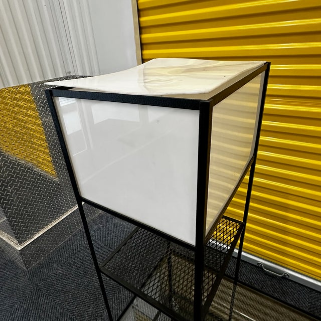 Metal 1950s Attributed to Frederic Weinberg Mid Century Modern Etagere Shelving Unit Floor Lamp For Sale - Image 7 of 8