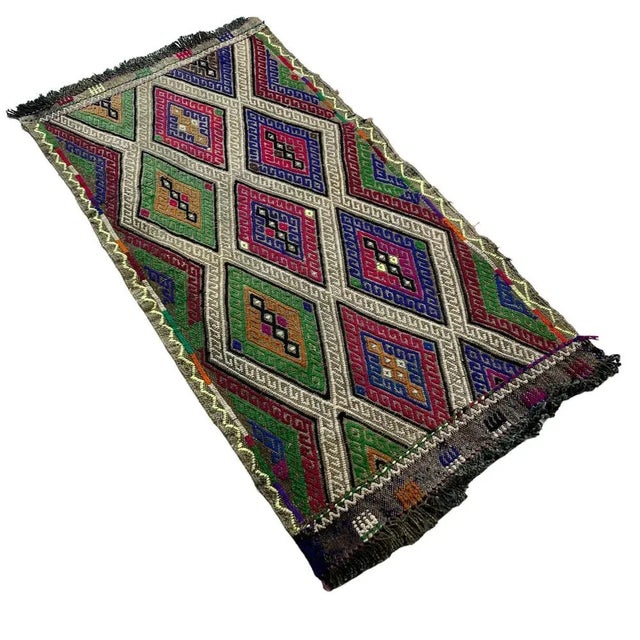 Vintage Turkish Kilim Rug, 85 X 45 Cm Pretty, little Turkish Kilim, made in the 1960s, this is a lovely central Turkish...
