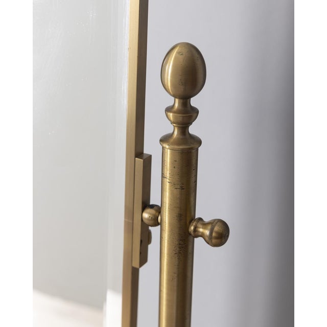 Gold Italian Gilt Brass Floor Mirror, 1950s For Sale - Image 8 of 11