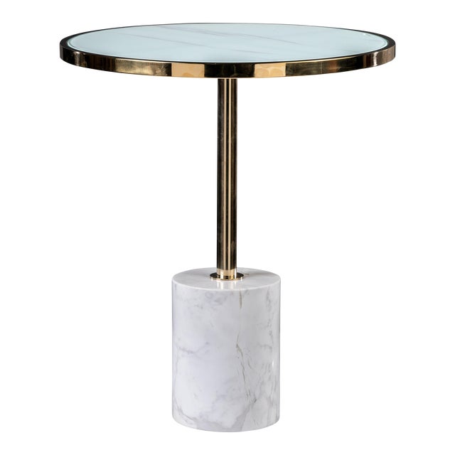 Kaia Marble Base Side Table For Sale