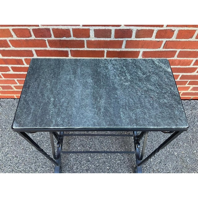 1960s Vintage Wrought Iron Marble Top Table For Sale - Image 6 of 6