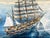 Nautical “Barque Archibald Russell 1905” Oil on Canvas Painting by John Richard Perry Me 1984 Signed Lower Right For Sale - Image 3 of 10