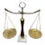 1970s Vintage Law Lawyer Justice Scale Brass, Wood, and Marble For Sale