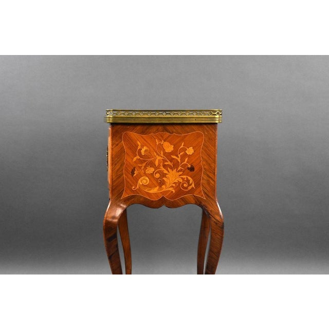 French Marquetry Side Cabinet, 1870s For Sale - Image 9 of 12