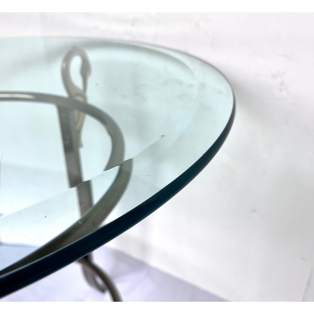 1980s Design Institute of America Beveled Glass Swan Accent Table For Sale - Image 13 of 16