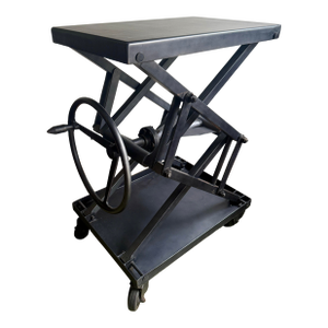 Restoration Hardware Scissor Lift Table Black Steel 14”-42.5” High, 19.5x31” Table Top
