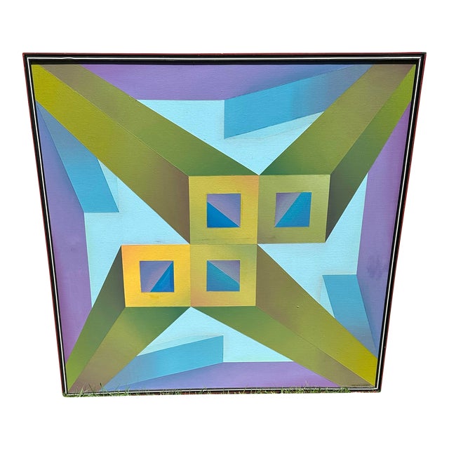 1978 Large Hard Edge Acrylic Painting by Milburn Smith For Sale
