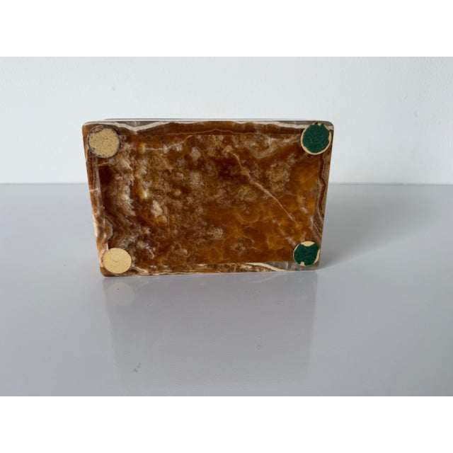 1960’s Italian Vintage Agate Stone Jewelry Box With Gilt Brass Hardware For Sale - Image 9 of 10