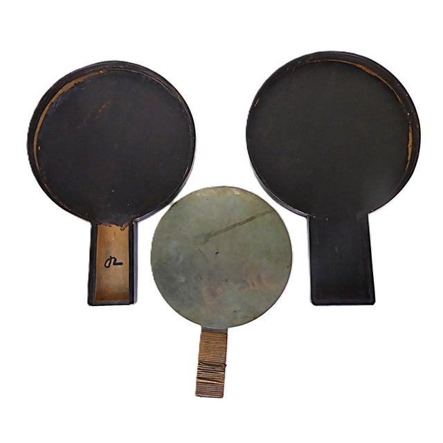 Edo Period Japanese Bronze Mirror With Lacquer Box Japan Mid 1800s For Sale - Image 4 of 12