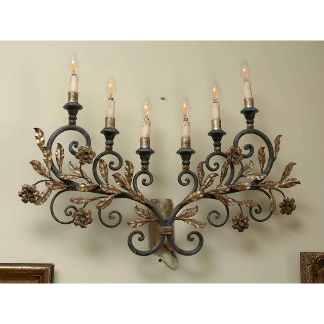 Floral Wall Lamp with 6 Bulbs For Sale - Image 10 of 10