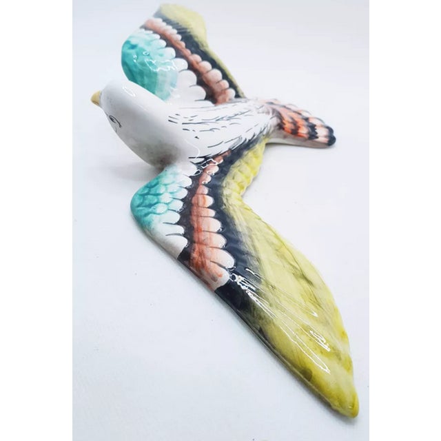 Large Ceramic Majolica Wall Bird For Sale - Image 12 of 14