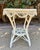 Vintage White Wicker and Rattan Side Table With Scalloped Skirt For Sale - Image 15 of 15