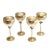 Mid-Century Modern Vintage Ultra Mod Two Tone Silver & Brass Tall Stemmed Wine Glasses - 4 Pieces For Sale - Image 3 of 3